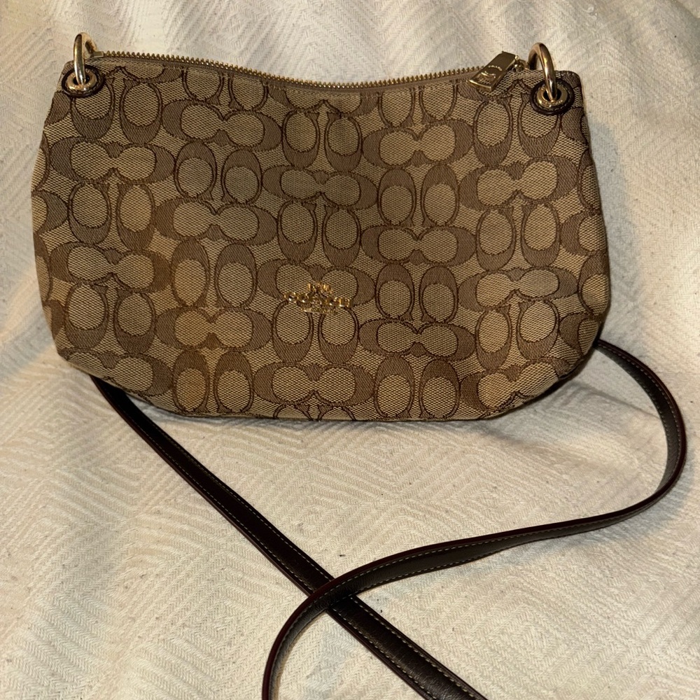 Coach Tan and Brown Crossbody Bag